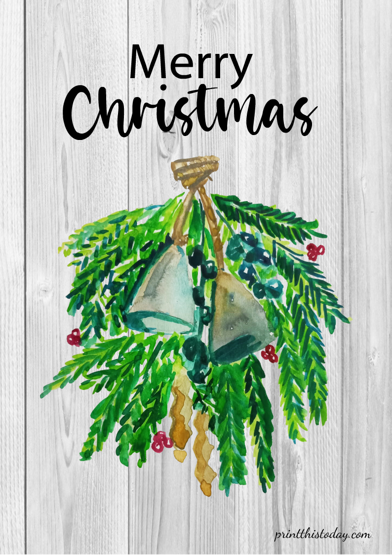 Merry Christmas Farmhouse-style Sign with Christmas Bells