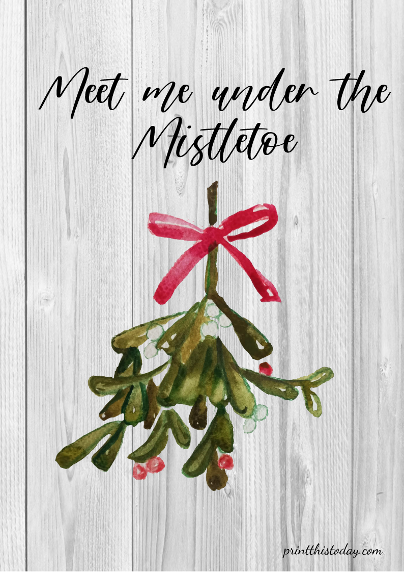 Meet me under the Mistletoe, Free Printable Christmas Sign