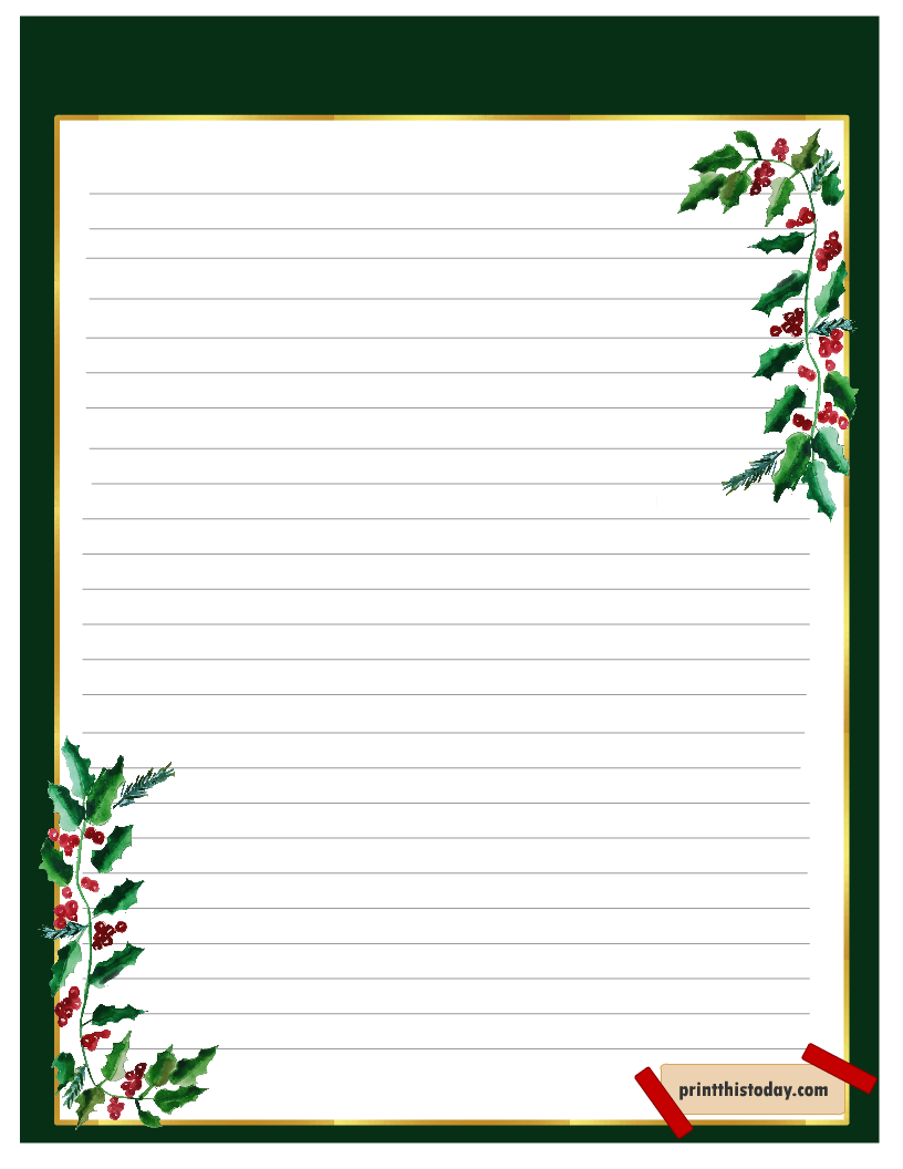 Free Printable Christmas Writing Paper Stationery