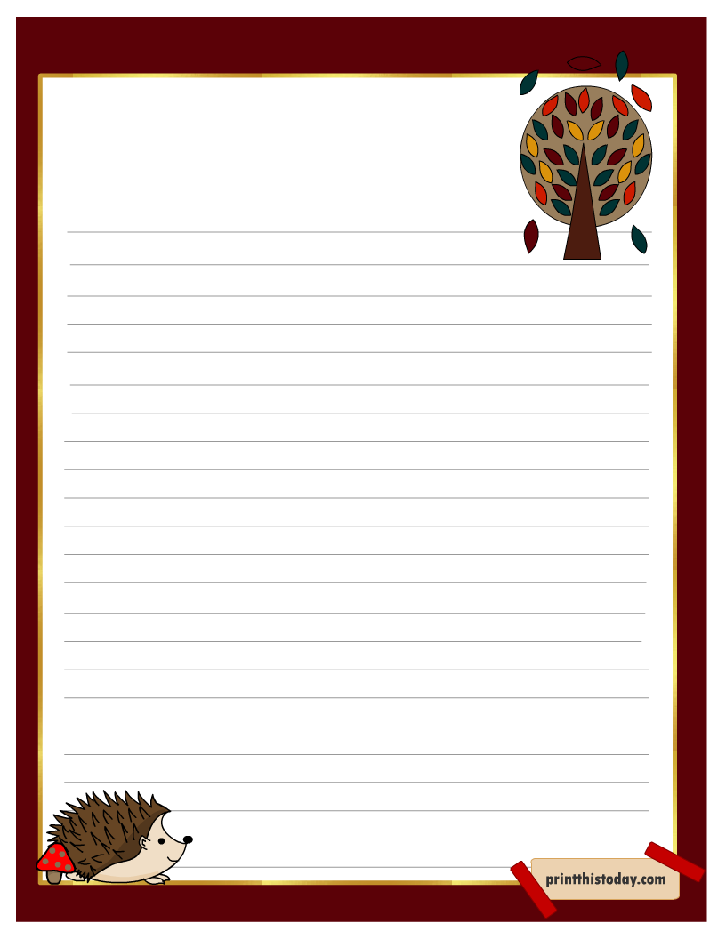 Fall Writing Paper Printables for 1st - 3rd Grade