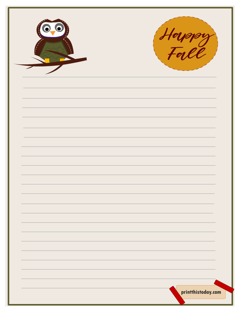 Free Printable Fall Writing Paper Stationery