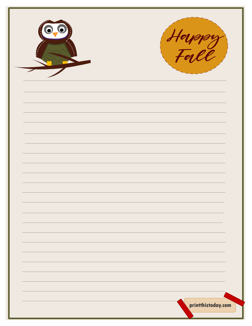Free Printable Fall Writing Paper Stationery Free Printable Fall Writing Paper Stationery