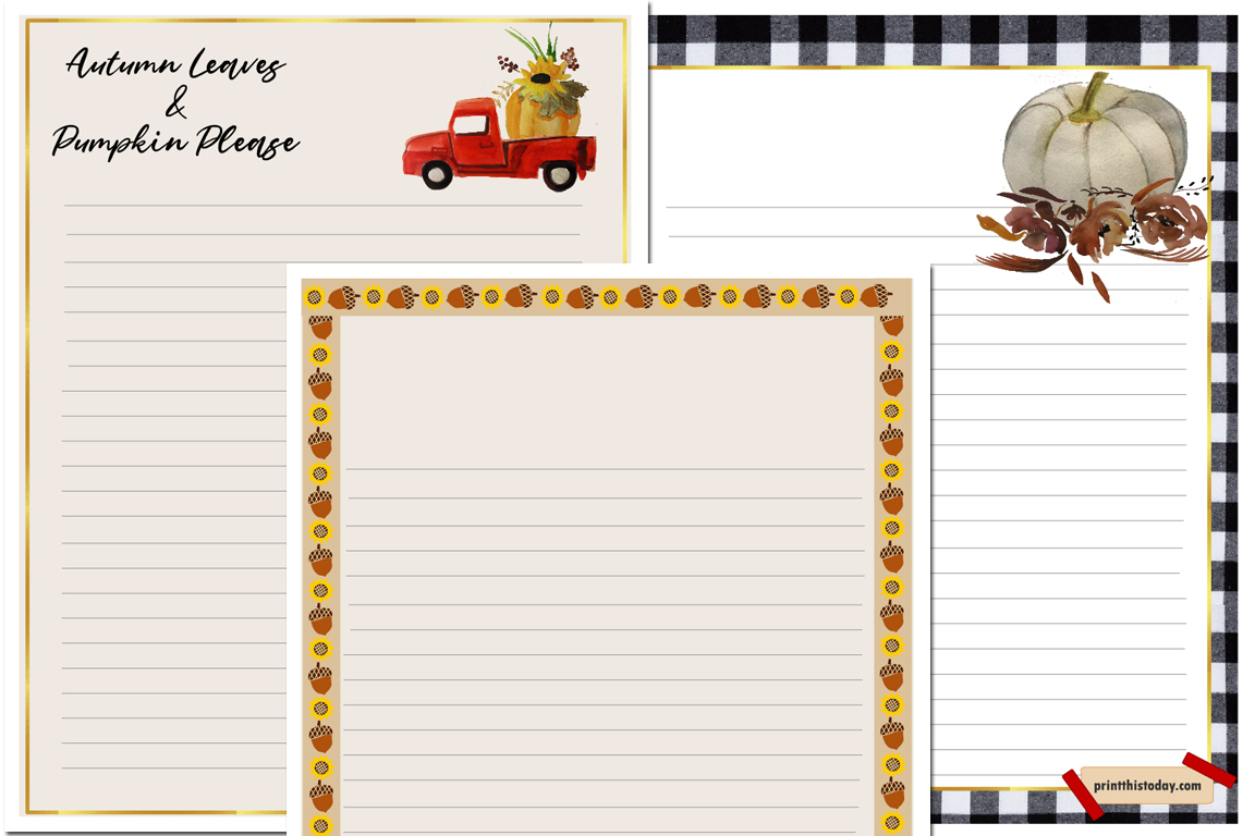 Free Printable Fall Writing Paper Stationery