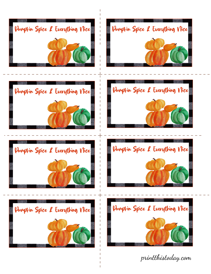Free Printable Farmhouse Fall Labels, Colorful Pumpkins