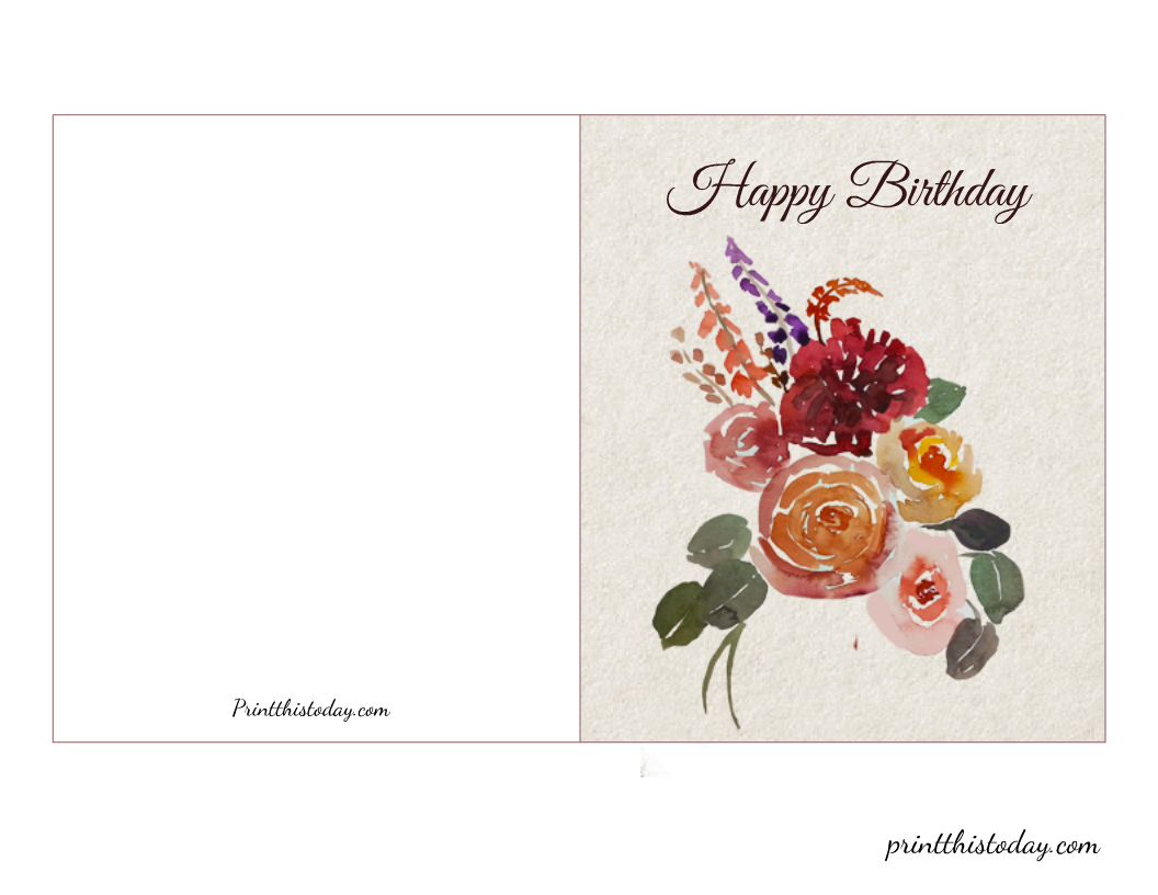 Free Printable Flower, Floral Birthday Cards