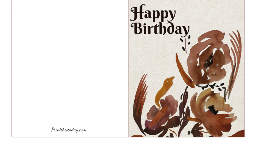 Free Printable Floral Birthday Card in Fall Colors