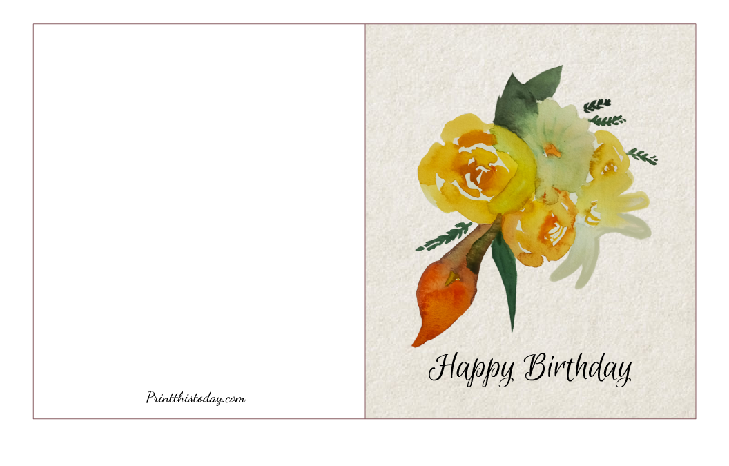 Yellow Flowers Happy Birthday Card