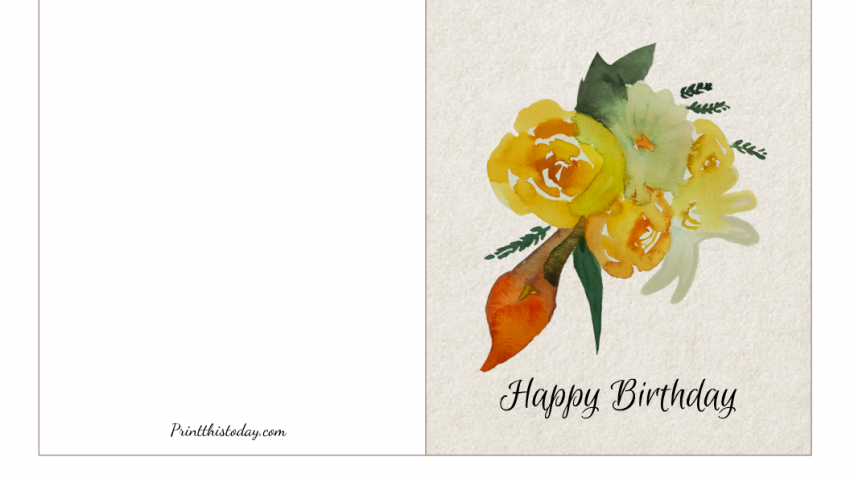 Yellow Flowers Happy Birthday Card