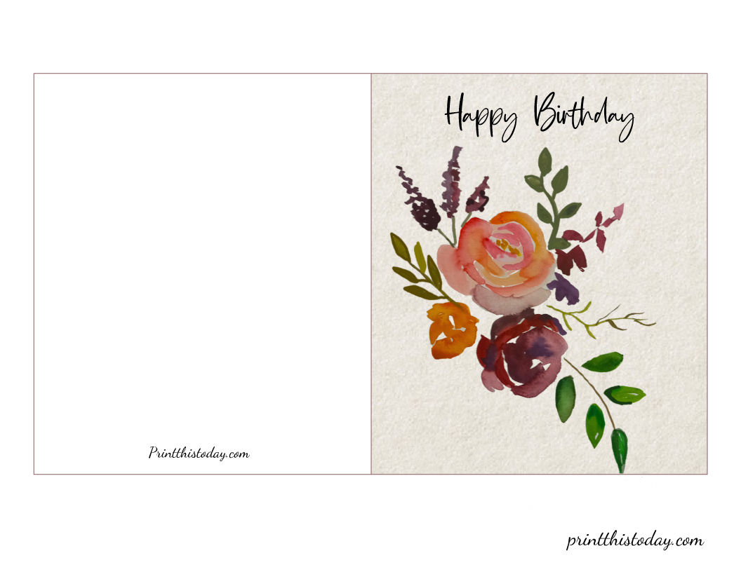 Elegant Happy Birthday Flowers Card