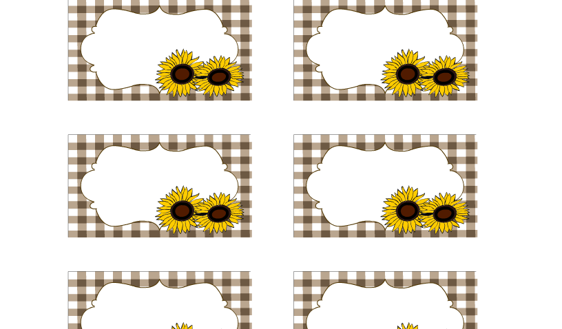 Free Printable Fall themed Pantry Labels with Sunflowers