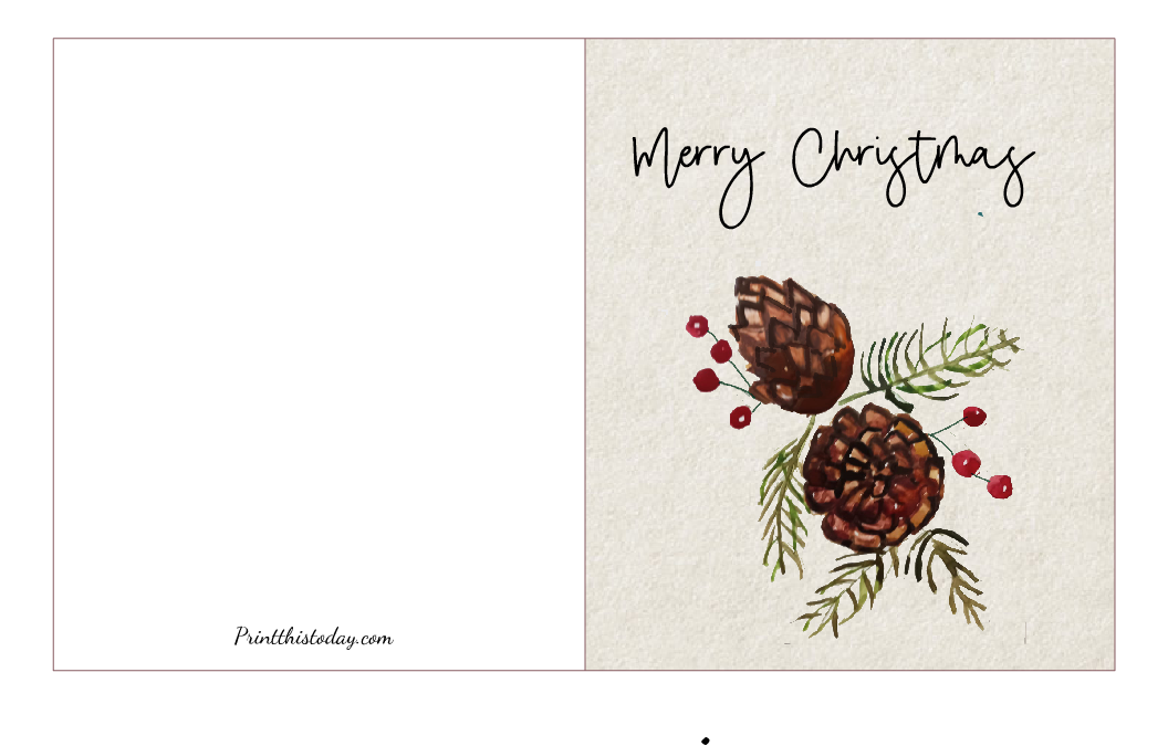 Free Printable Handmade Watercolor Christmas Card