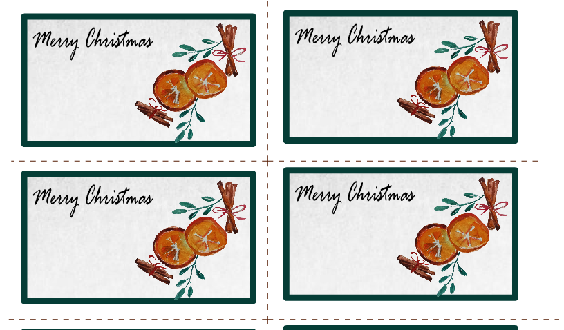Free Printable Watercolor Christmas Labels with Orange and Cinnamon
