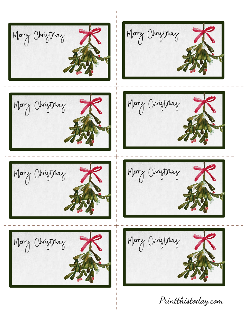Mistletoe Christmas Labels