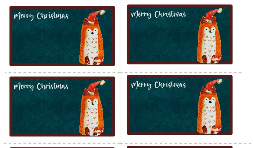 Cute Watercolor Fox Christmas Labels