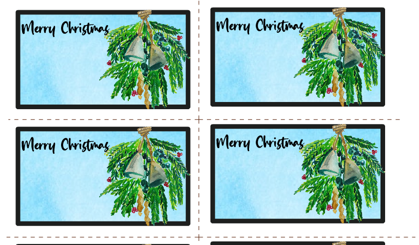 Watercolor Christmas Labels Printable with Rustic Bells