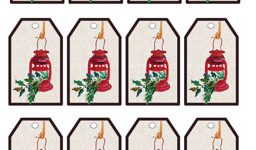 Rustic lantern Christmas gift tags