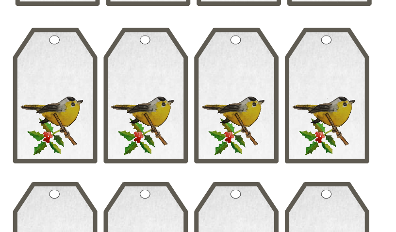Cute Bird Christmas Tags