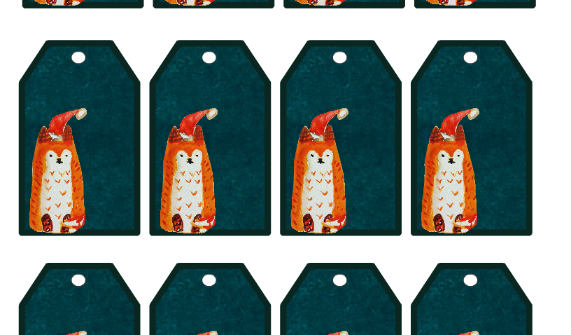 Cute Watercolor Fox Christmas Labels