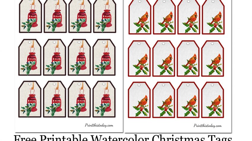 Free Printable Christmas Watercolor Gift Tags