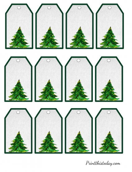 Free Printable Christmas Watercolor Gift Tags