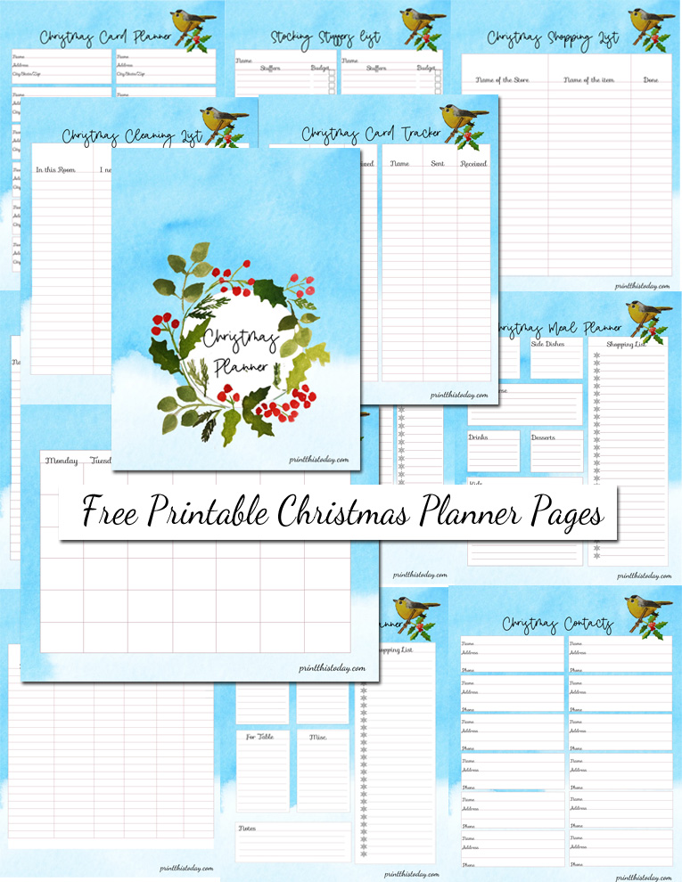 12 Free Printable Christmas Planner Pages