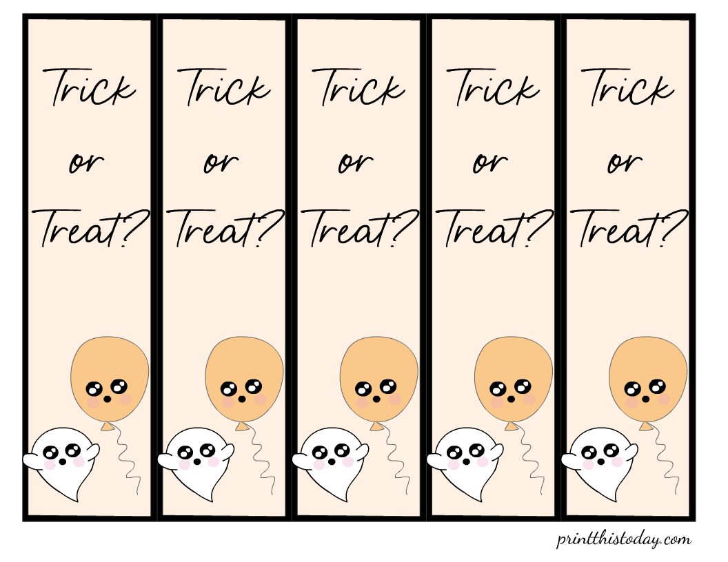 Free Printable Trick or Treat? Bookmarks