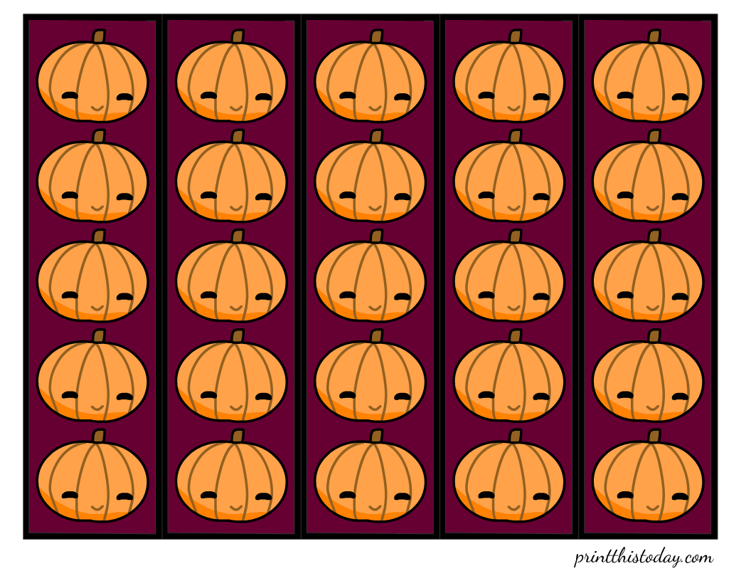 Free Printable Halloween Pumpkin Bookmarks
