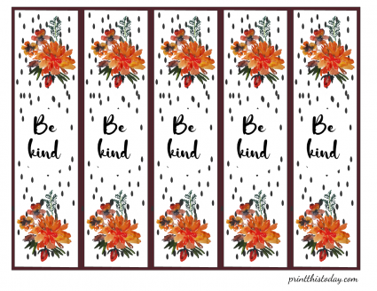 Free Printable Floral Bookmarks with Quotes