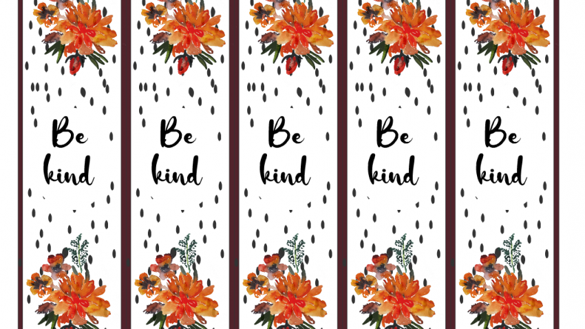 Free Printable Floral Bookmarks with Quotes
