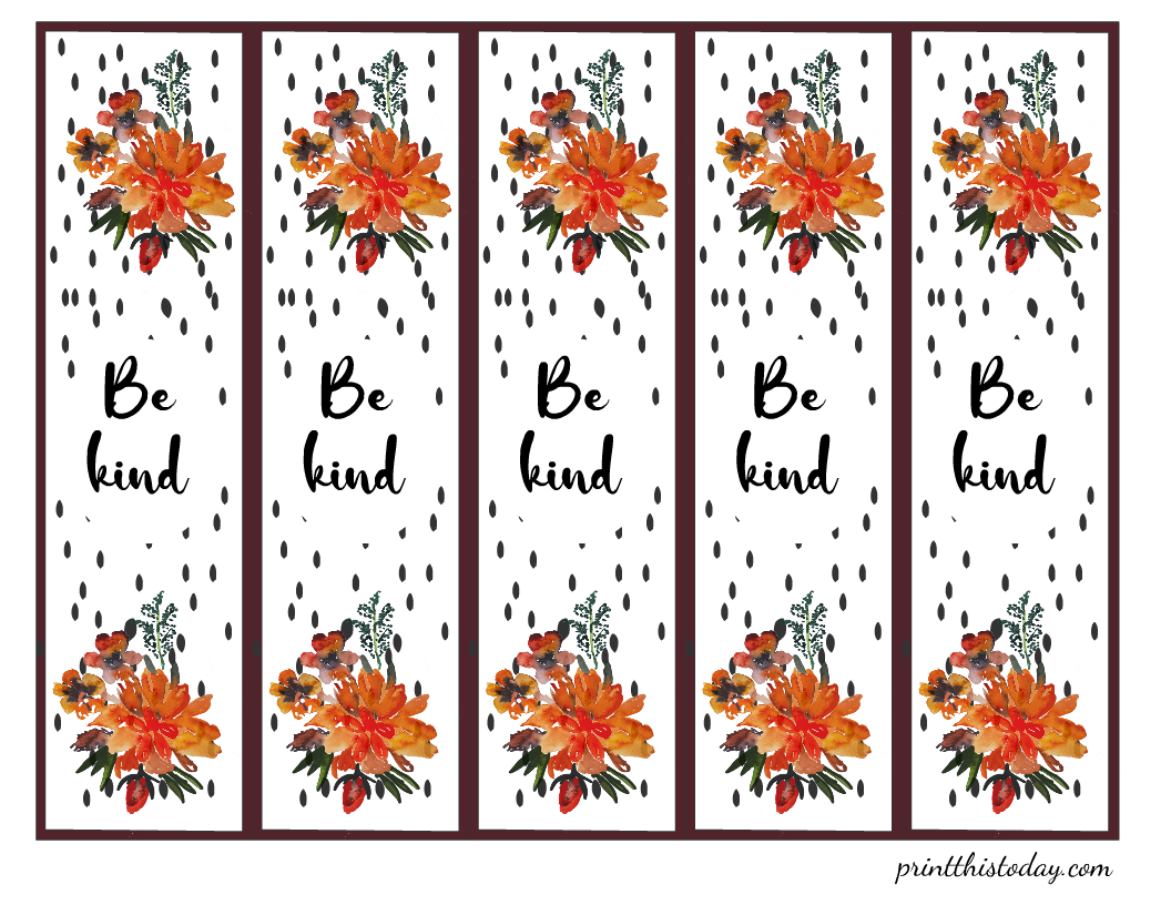 Floral Coloring Bookmarks set of 10, Printable Coloring Pages for