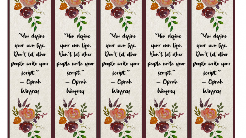 Bookmarks with Blush and Maroon Roses