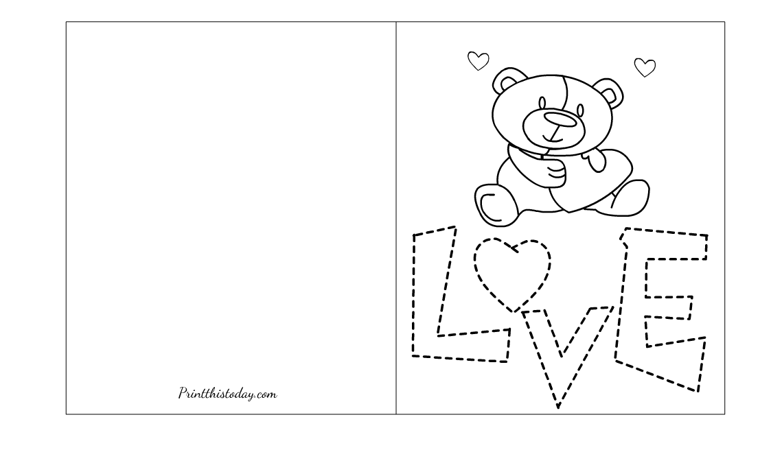 Free Printable Valentine's Day Cards to Color