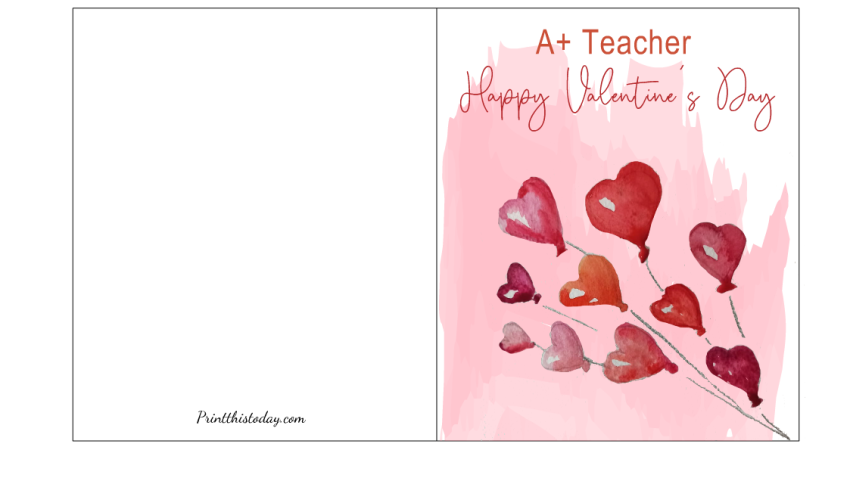 A+ Teacher, Happy Valentine's Day Card