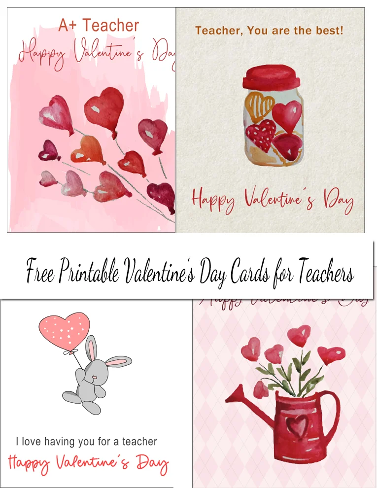 Free Printable Valentine's Day Cards for Teachers