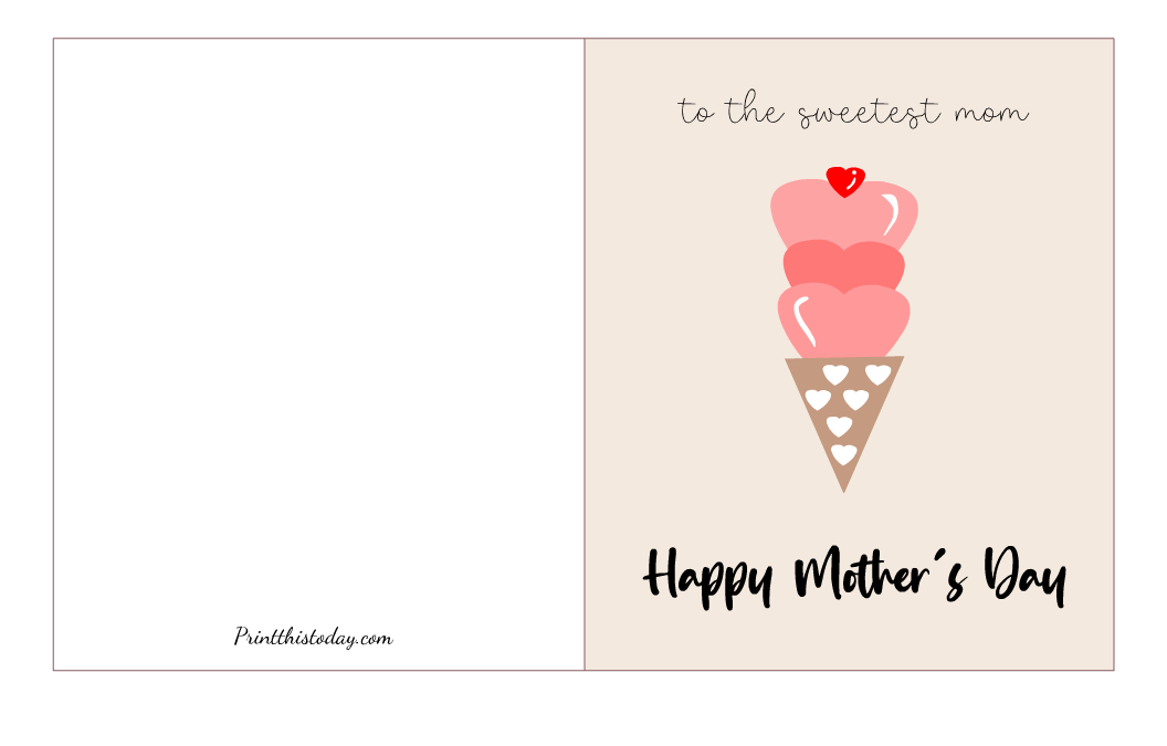 Free Printable Happy Mother's Day Card for the Sweetest Mom
