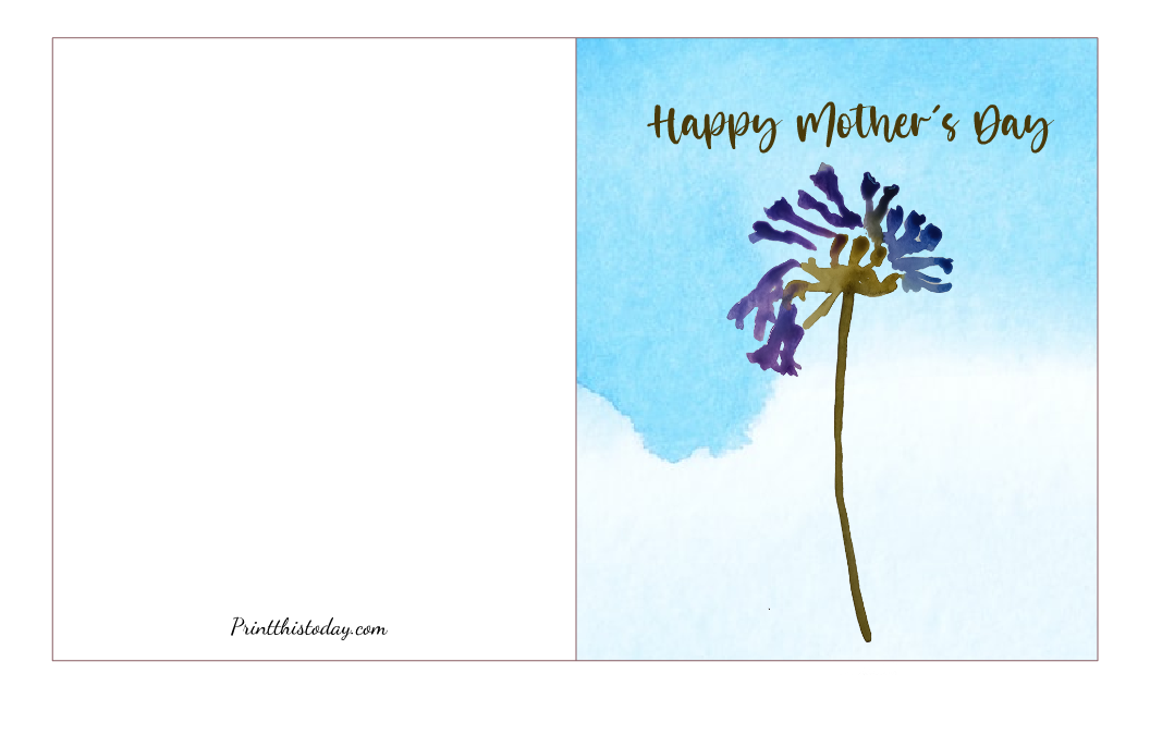 Free Printable Floral Card for Mother's Day