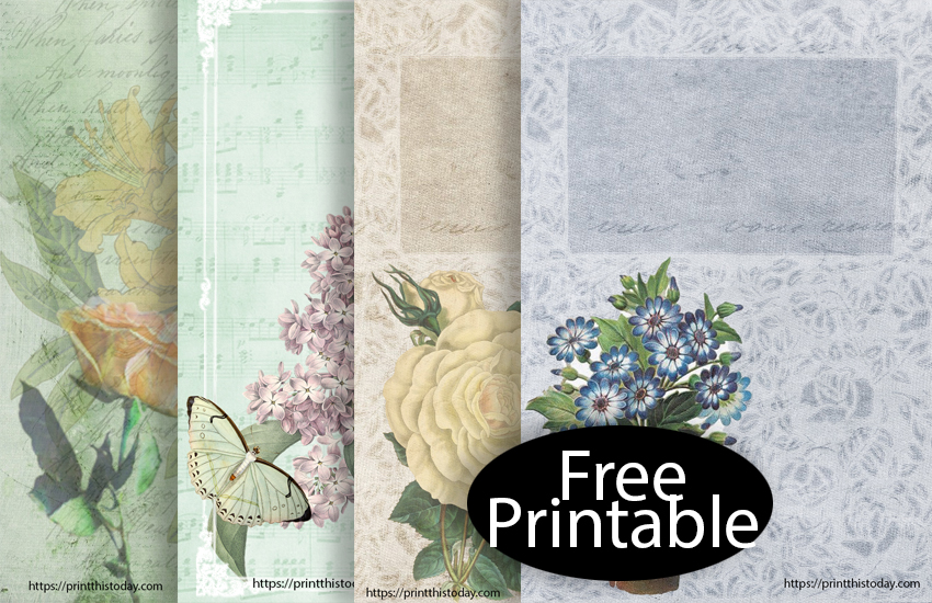 Free Printable Shabby Chic Journal Stationery Pages