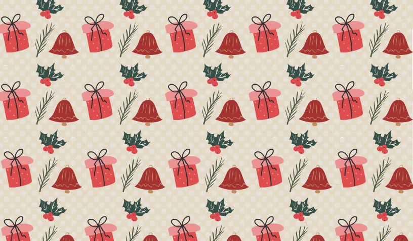 Christmas Presents and Bells Scrapbook Paper