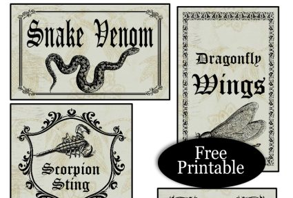 Free Printable Halloween Apothecary Labels