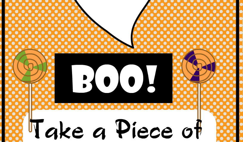 Boo, Take one piece or Candy or Two, Printable Sign