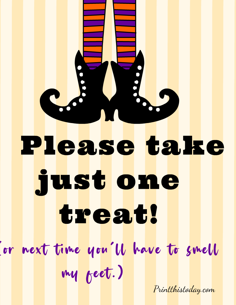 Free Printable Halloween Candy Sign