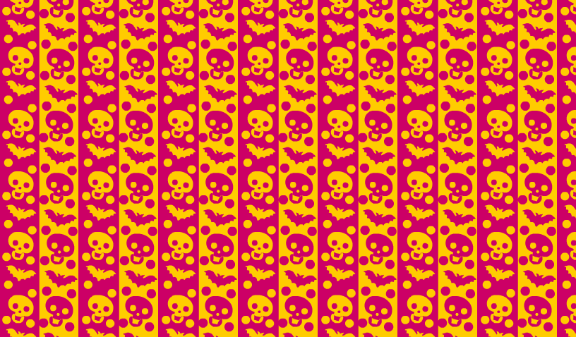 Scrapbook Papers with Skulls and Bats (pink and orange)