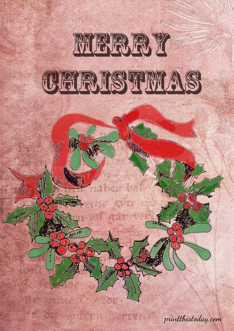Free Printable Christmas Wreath Stationery