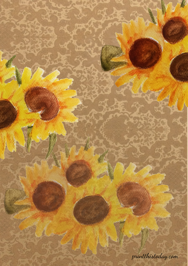 Free Printable Journal Page with Sunflowers