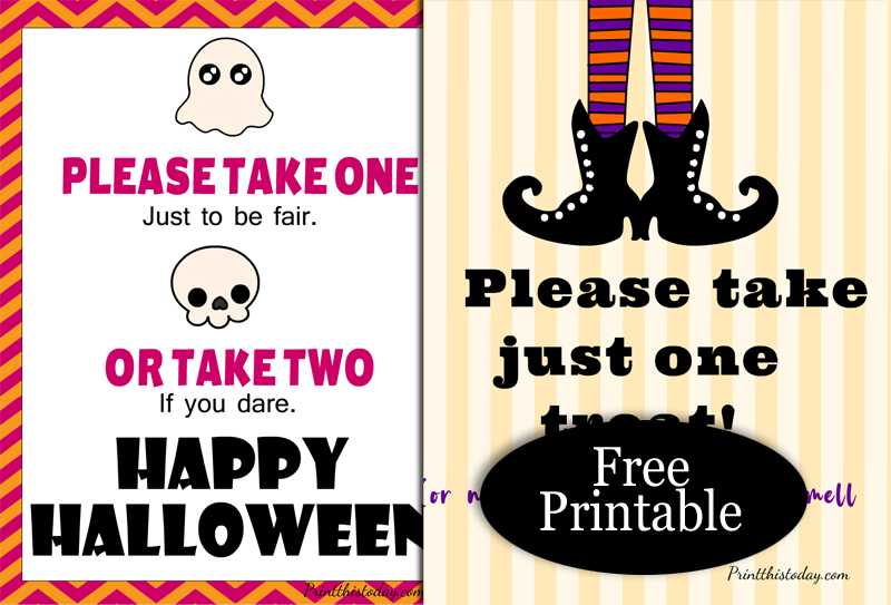 8 Free Printable Halloween Candy Signs