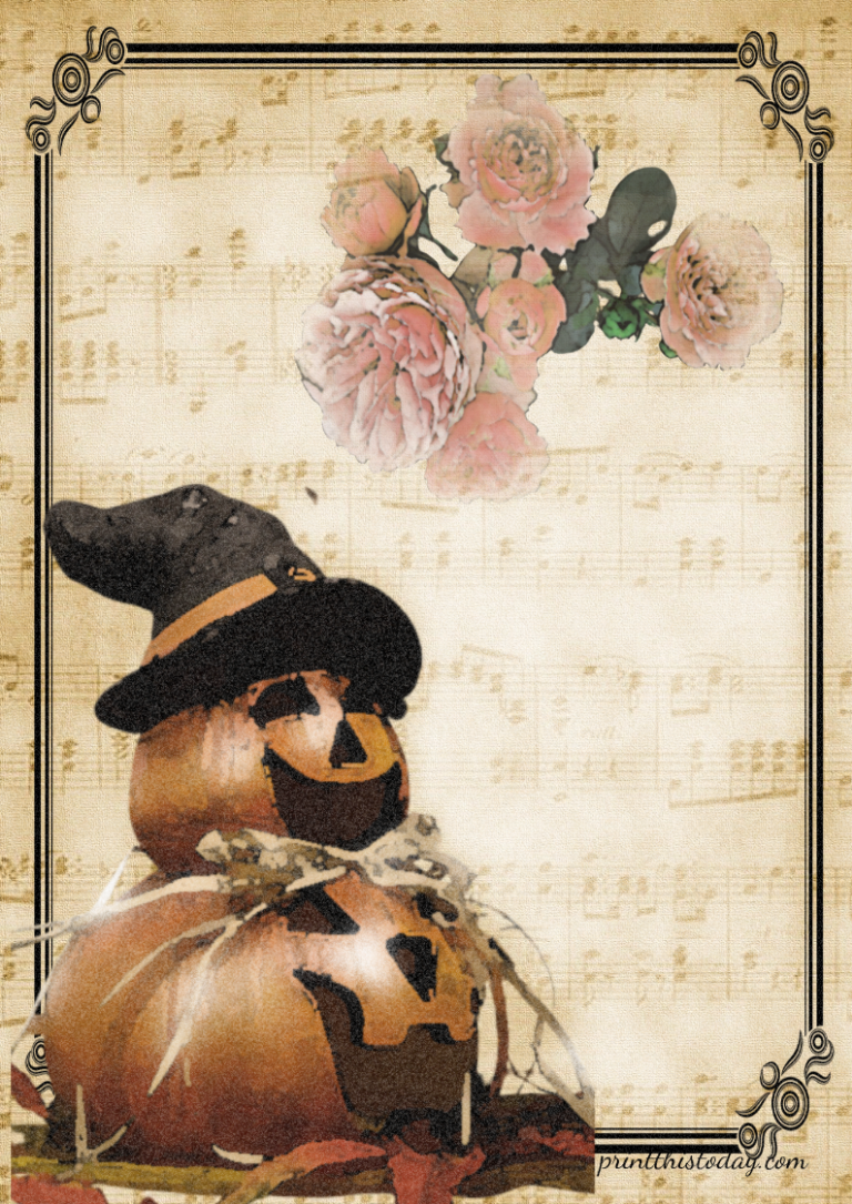 Free Printable Halloween Junk Journal Stationery Pages