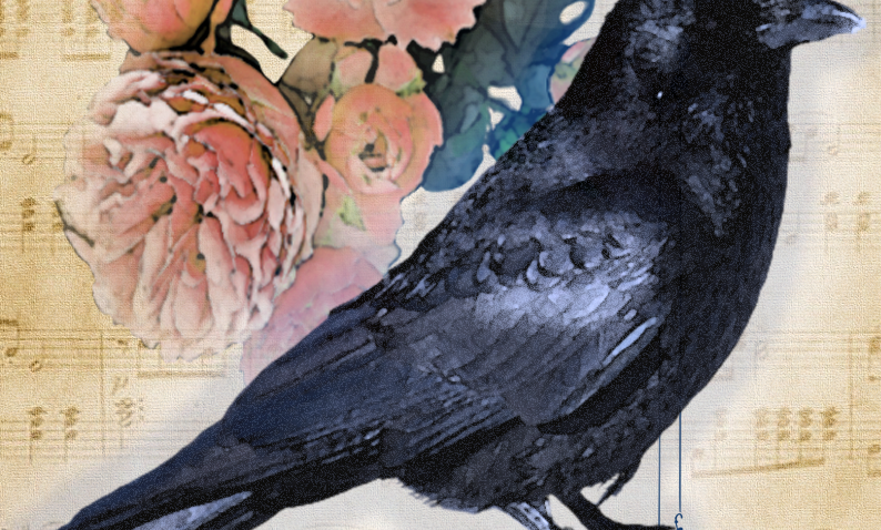 Free Printable Junk Journal Page with Crow