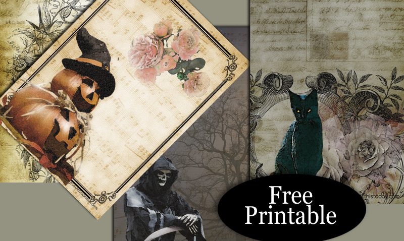 Free Printable Halloween Junk Journal Stationery Pages