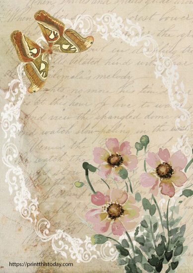 Free Printable Shabby Chic Journal Stationery Pages