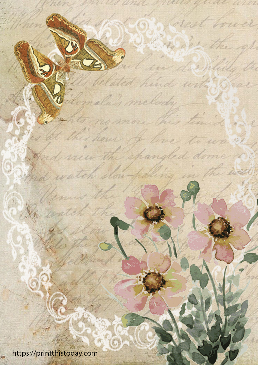 Free Printable Shabby Chic Journal Stationery Pages